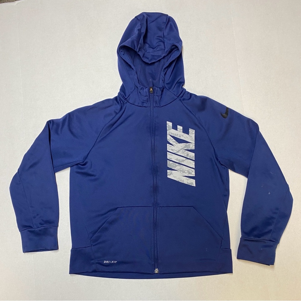 Nike Boys Medium Blue Drifit‎ Zip Up Hoodie